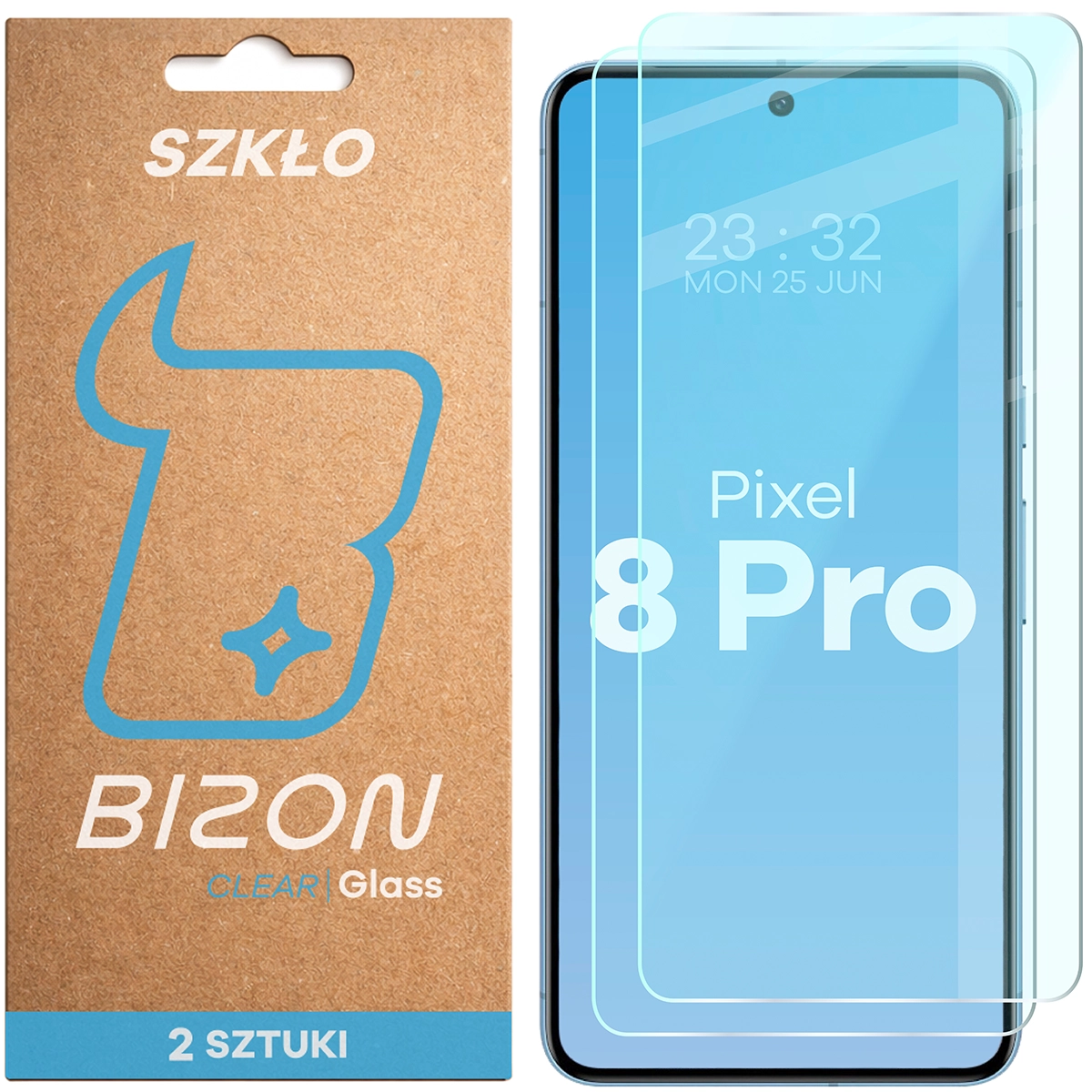 Szkło hartowane Bizon Glass Clear Duo do Google Pixel 8 Pro, 2 sztuki